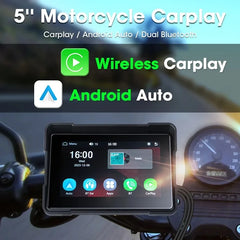 5" inch Motorcycles Navigation GPS DVR Wireless CarPlay Android Auto Portable Smart Display IPX7 Waterproof HD Recording Camera