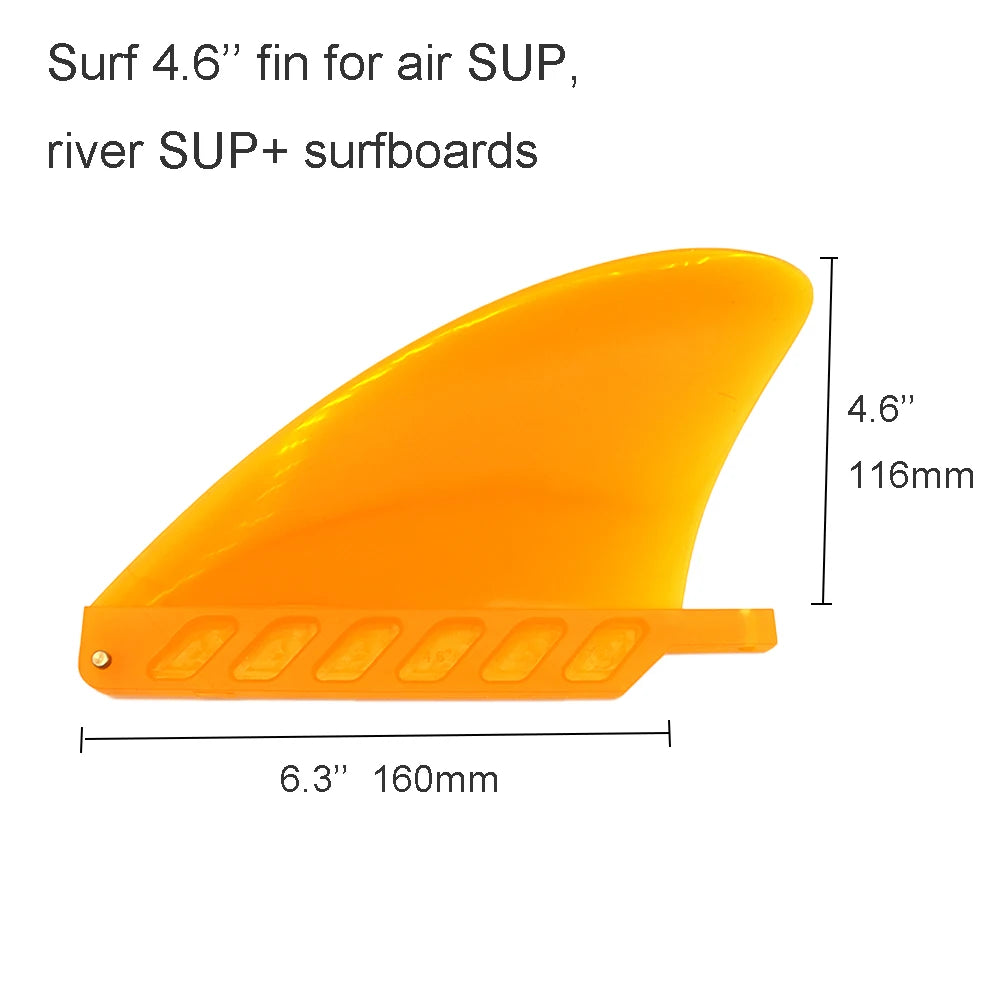 4.6 Inch Soft Flex Center Fin with Screw White Water Fin For Air Sup Long Board Surfboard Inflatable Paddle Board