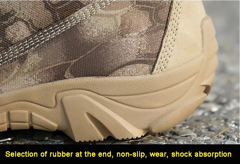 Outdoor Training Men Tactical Boots High-Top Desert Shoes Camouflage Combat Hunting Climbing Botas Hiking Shoes