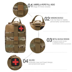 Tactical Molle Pouch First Aid Kits Bag Emergency Outdoor Hunting Car Emergency Camping Survival Tool EDC Waist Bag for Men