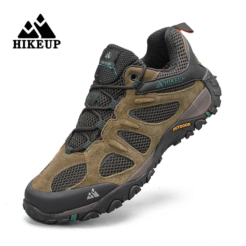 HIKEUP Men Shoes Breathable Splashproof Outdoor Hiking Shoes Mountain Climbing Sport Men Hunting Trekking Sneaker