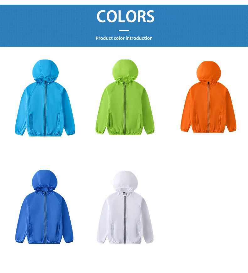 Children Climbing Hiking Jacket Kid Sun Protection Clothing Skin Coat Ultra-Thin Breathable Parent-Child Sunshade Cycling Jersey