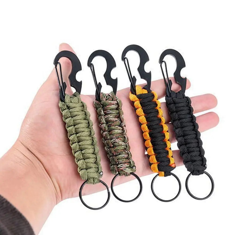 Outdoor Paracord Rope Keychain EDC Survival Kit Cord Lanyard Military Emergency Key Chain For Hiking Camping