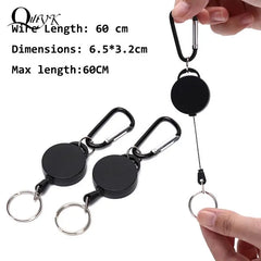 Stainless Steel Rope Camping Telescopic Burglar Chain Key Holder Tactical Keychain Outdoor Key Ring Return Retractable Key Chain