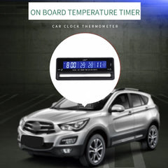 Indoor Outdoor Car Digital Voltmeter Thermometer LED Backlight Alarm Clock Temperature Sensor Tester for Traveling Camping