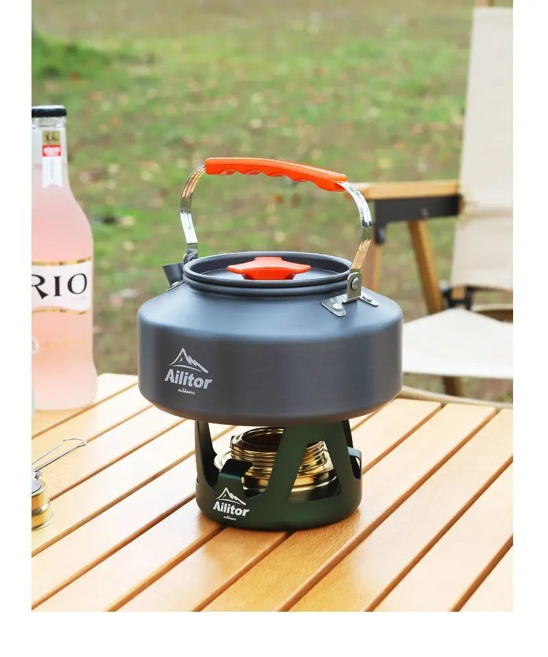 0.8L-2.0L Outdoor Lightweight Aluminum Alloy Kettles Teapot Coffee Pot Camping Travel Picnic Cooking Kettle Hiking Cookware Set