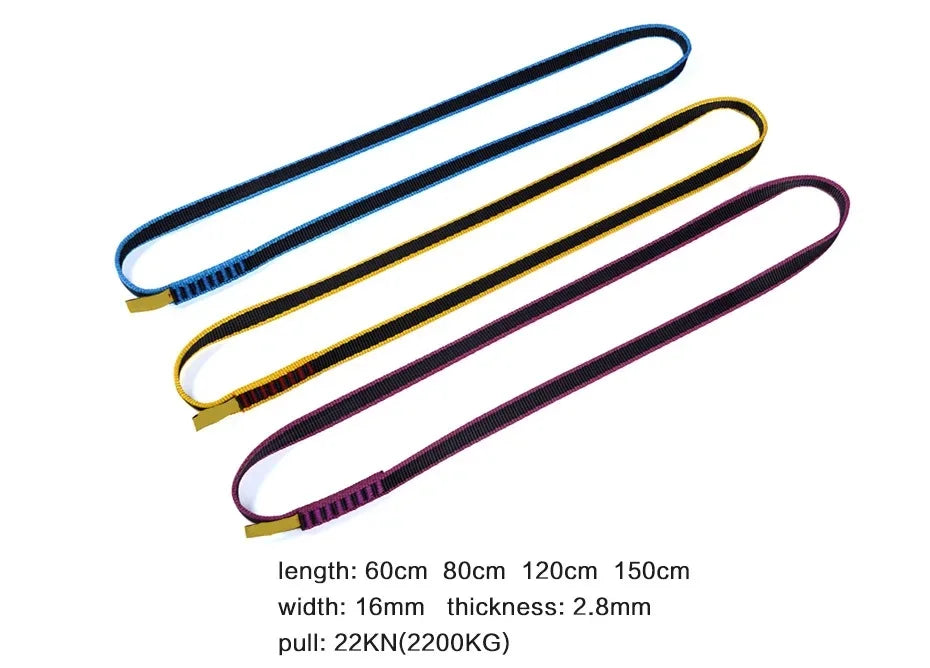 Outdoor Rock Climbing Sling Nylon Belt  Width 16mm Thick 2.8mm High Strength Belts SRT Tools Multifunctional Webbing Loop