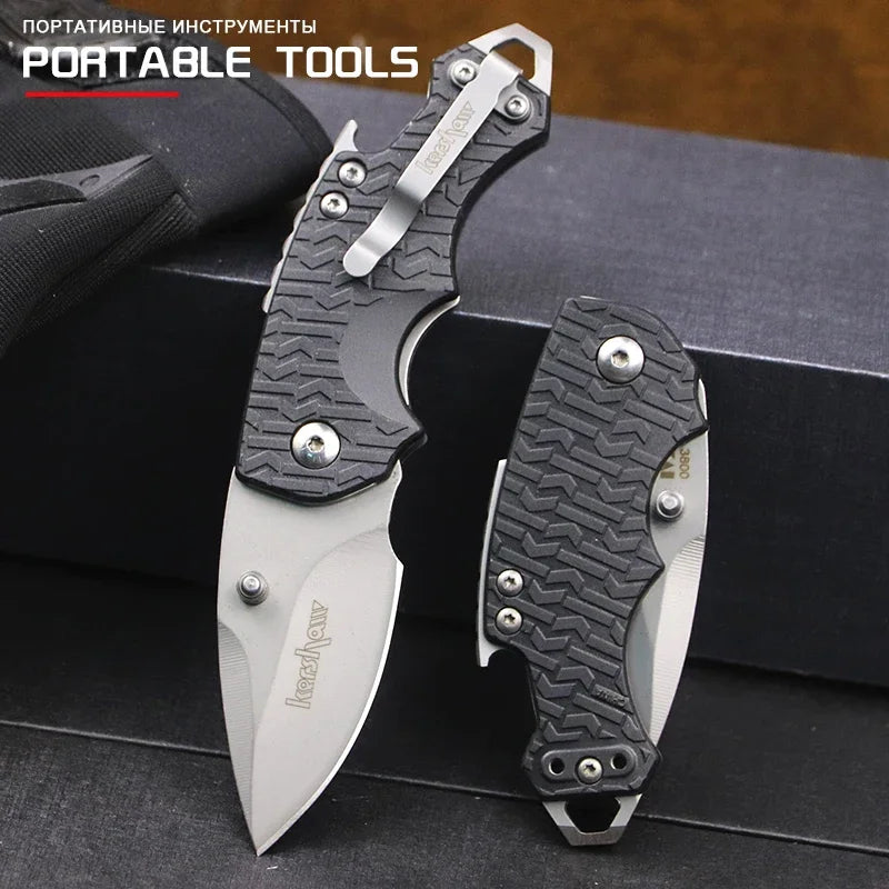 Ks3800-7cr13 Mini car camping knife 7CR13MOV stainless steel blade outdoor portable folding knife ABS plastic handle hiking tool