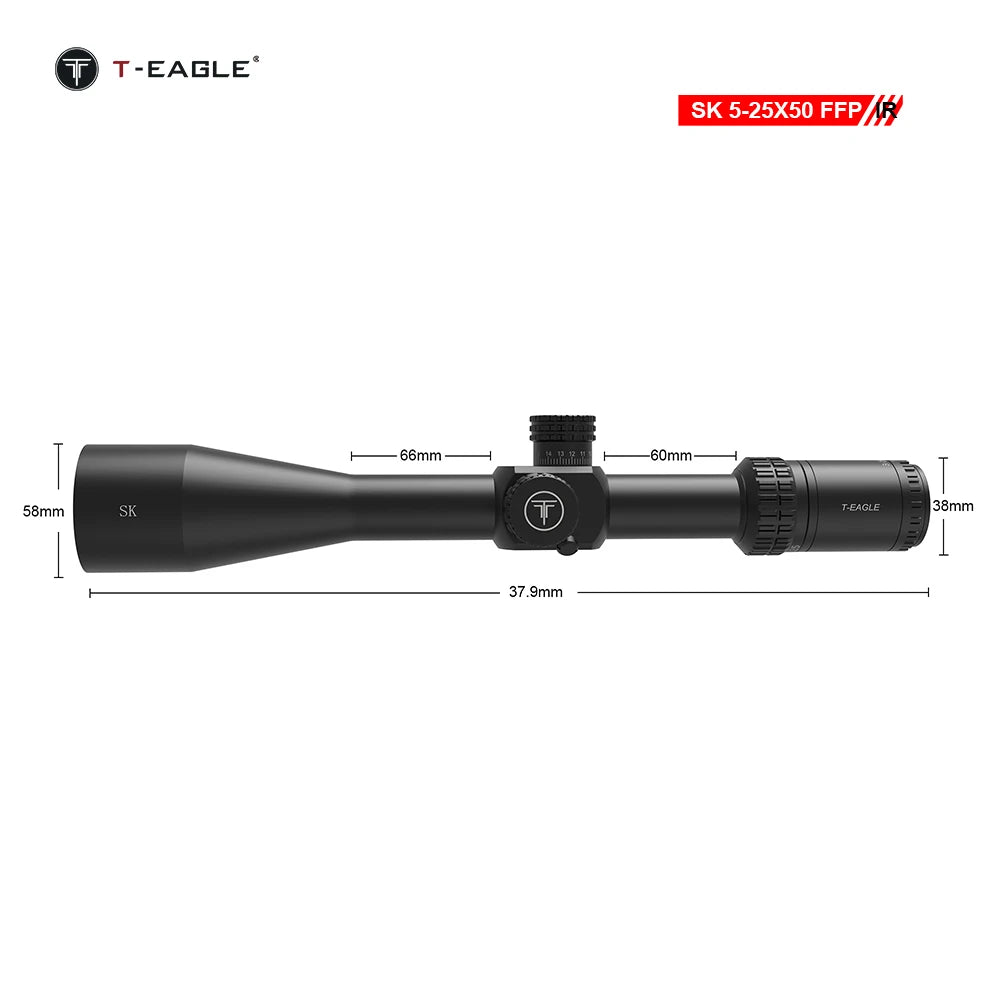 T-eagle SK5-25X50 FFP IR Tactical Riflescope Spotting Rifle Scope Hunting Optical Collimator Airsoft Airgun Sight Etched Glass