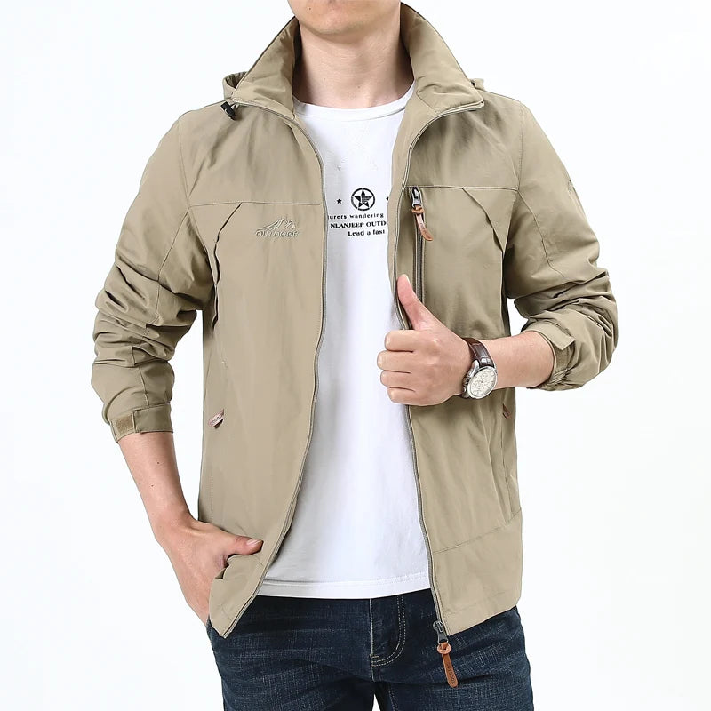 Spring Men's WaterprWindbreaker Casual Coat Man Bigsize Bomber Clothing Sports Tactical Outdoor Camping Mountaineering Jackets