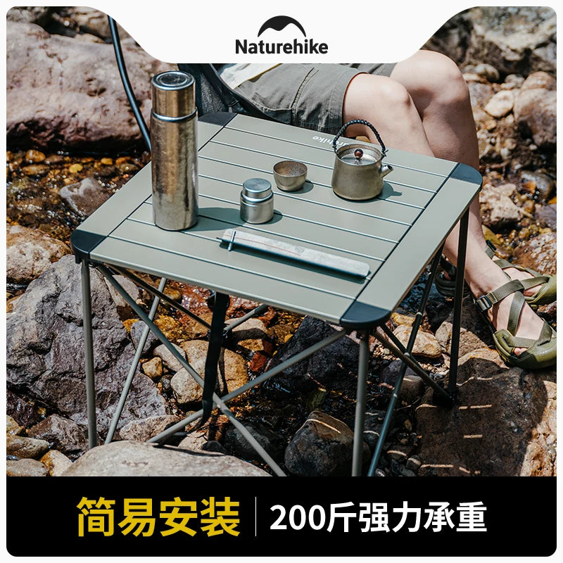 Naturehike Outdoor Ultra Light Aluminum Alloy Portable Folding Table Camping Picnic Table and Chair CNK2450JJ013