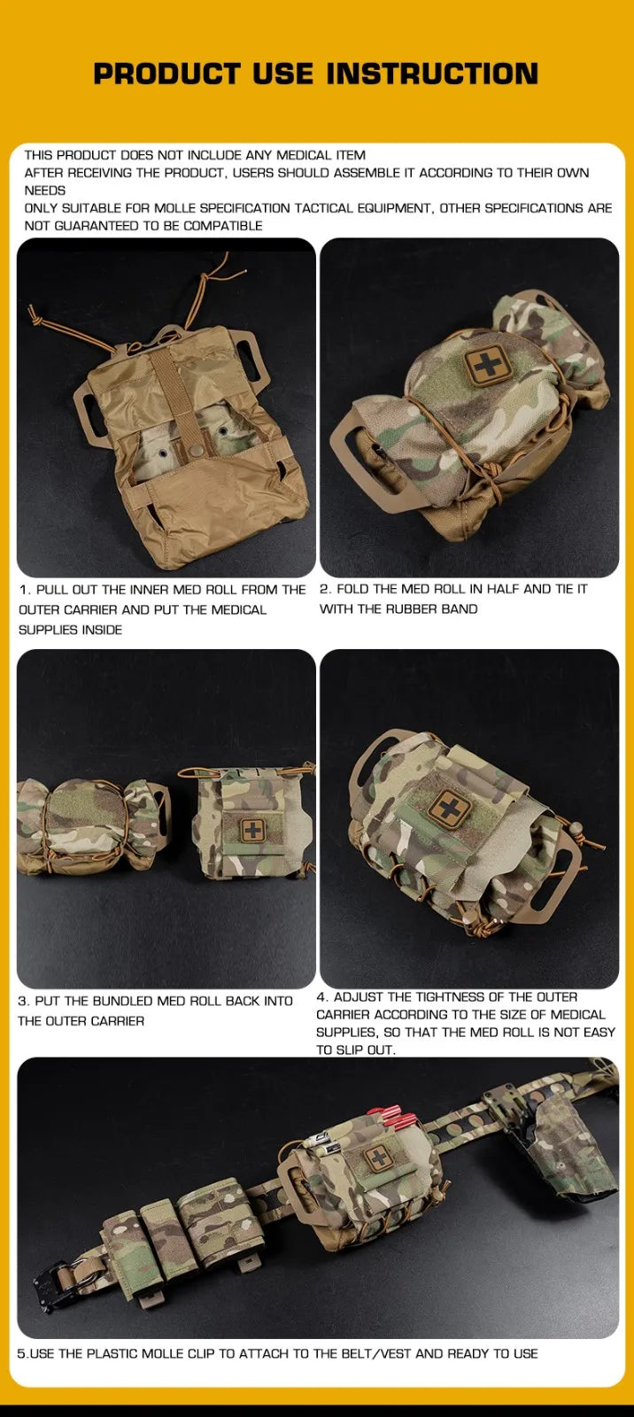 Rapid Deployment First-aid Kit  Tactical Molle Medical Pouch IFAK Kits Outdoor Hunting Military Emergency Survival Bag