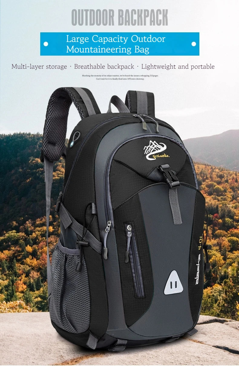 Classic Men Backpack Nylon Waterproof Men Casual Outdoor Travel Backpack Hiking Camping Mountaineering Backpack Sports Bag Women