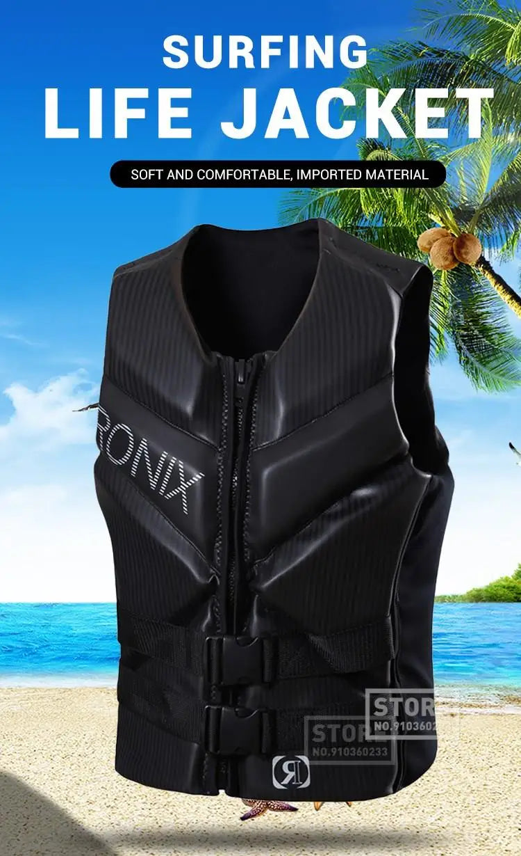 Life Jacket Kayak Adults Life Vest Surf Vest Jet Ski Motorboats Wakeboard Raft Rescue Boat Vest Swimming Fishing Drift Clothing