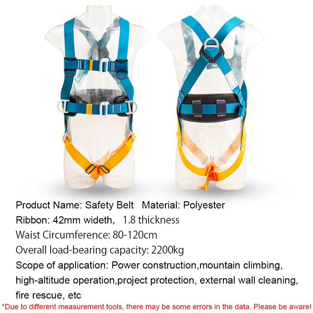 Five-point High Altitude Work Safety Harness Full Body Safety Belt Outdoor Rock Climbing Training Construction Protect Equipment