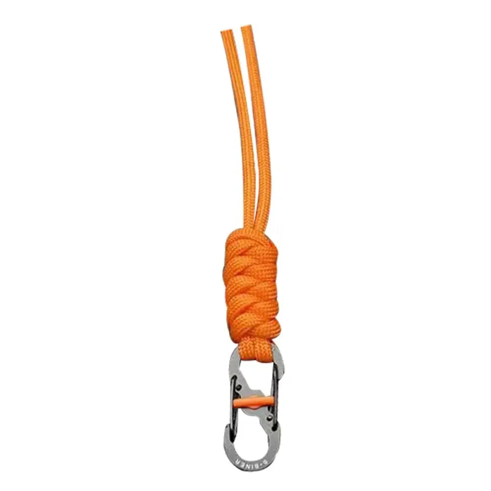 Handmade Snake Knot Paracord Keychain Outdoor Rock Climbing Camping Rescue Emergency Survival Rope Metal Key Chains Gifts