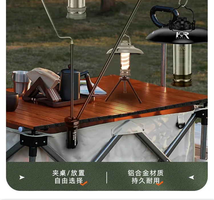 DIY Multifunctional Camping Light Pole For IGT Table Hook Hanging Light Stand Holder Can disassembly Ultralight Camp Accessories