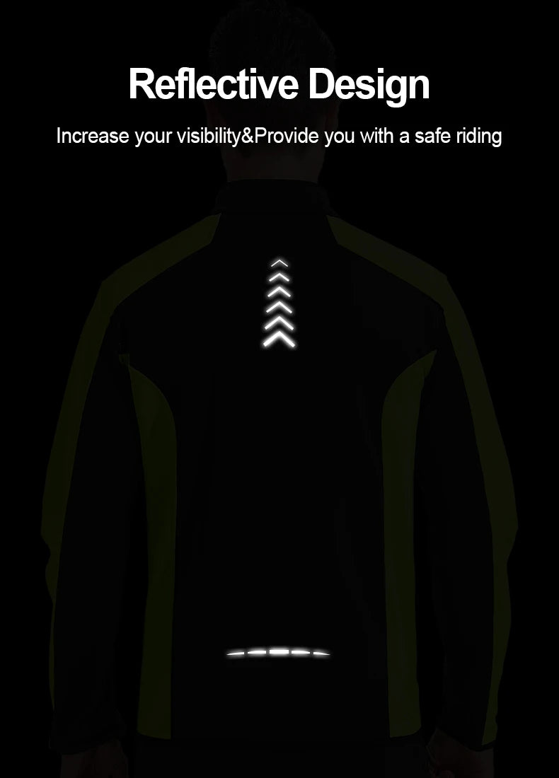 INBIKE Reflective Windproof Cycling Jacket  Men Thermal  Winter Road Bicycle Clothes Waterproof MTB Riding Soft Shell Coat WJ602