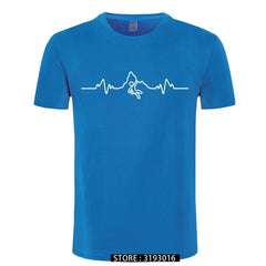 Eat Sleep Climb Print Funny Brand Clothing Born To Climb Evolution CLIMBINGER HEARTBEAT PULSE T-shirt