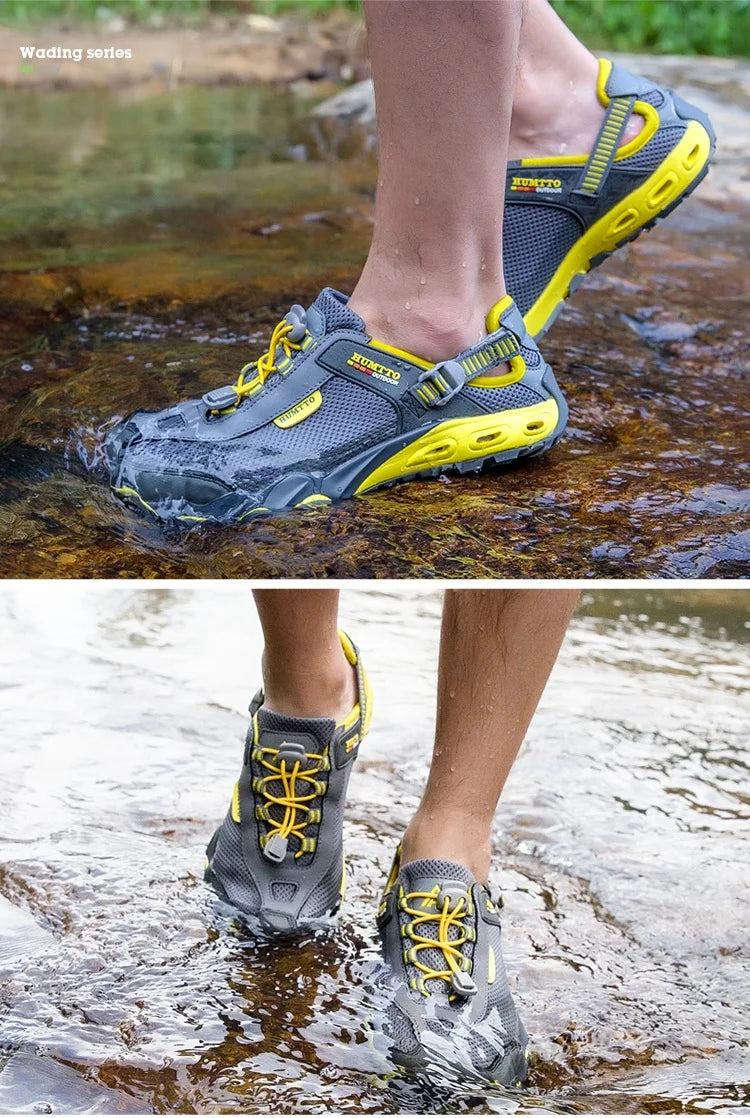 HUMTTO Summer Wading Hiking Shoes for Men Outdoor Man Sneakers Breathable Quick Drying Sports Trekking Beach Barefoot Mens Shoes