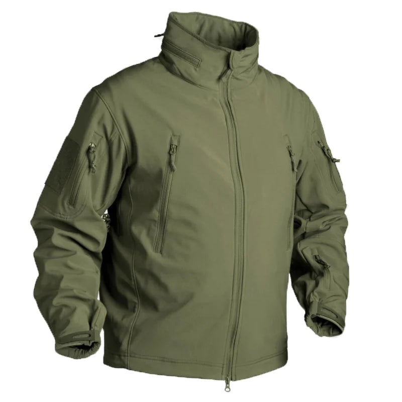 Autumn and Winter Men's Tactical Jacket Waterproof Fleece Soft Shell Men's Outdoor Sports Windproof Jacket