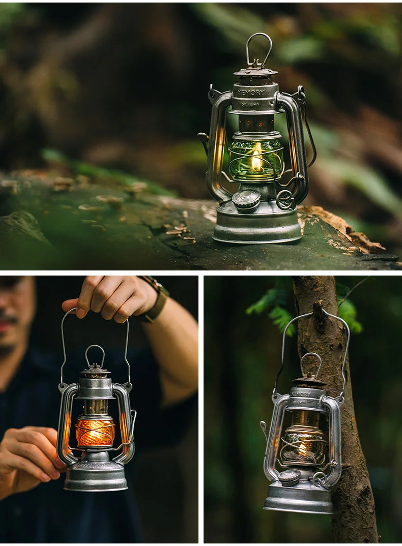 Thous Winds Memory Oil Lamp Outdoor Portable Mini Camping Lantern Emotion Retro Lights for Hike Picnic Backpack Camping Supplies