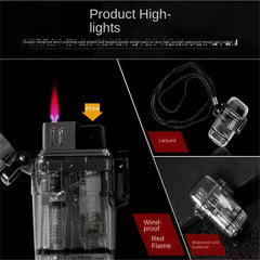 New Waterproof Plasma Lighter Pink Flame Cartoon Outdoor Camping Sports Windproof Lighter Camping Survival Gadget