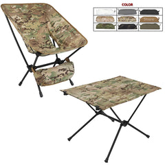 Tactical Outdoor Camping Fishing Folding Moon Chair Travel Hiking Picnic Barbecue Folding Table Military Hunting Portable Stool