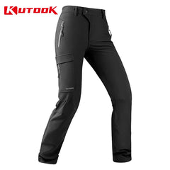 KUTOOK Women‘s Trekking Pants Waterproof Outdoor Camping Hiking Pants Softshell Trousers Cargo Pants for Women Hiking Clothing