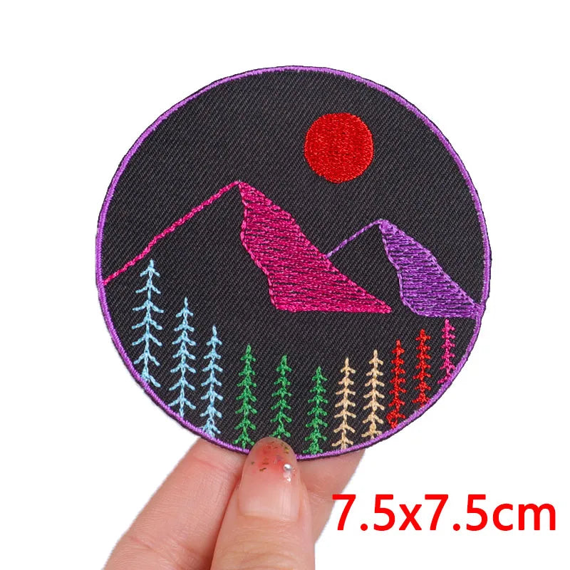 Wave/Dolphin Shark Patch Outdoor Embroidery Patch Iron On Patches For Clothing Thermoadhesive Patches On Clothes Sewing Applique