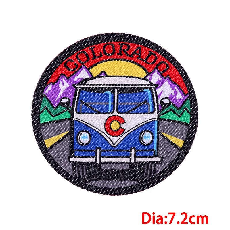 Outdoor Travel Patch Mountain Patches On Clothes Sew On Patches For Clothing Applique On Fabric Nature Adventure Badges Stickers