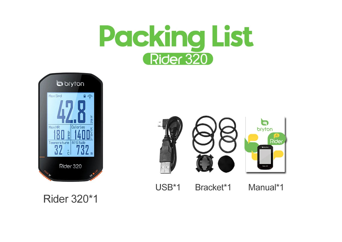 Bryton Rider420 Rider 420 420E 420T GPS Bike Computer Bicycle Korean Stopwatch Cycling Route Navigation Odometer Speedometer