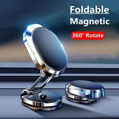 Rotating Folding Magnetic Bracket Car Dashboard Navigation Metal Bracket Suspension Multiangle Adjustment Mobile Phone Universal