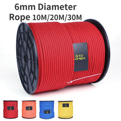 10M/20M/30M 6 Core Professional Rock Climbing Rope 6mm Diameter High Strength Equipment Cord Safety Rope Survival Rope