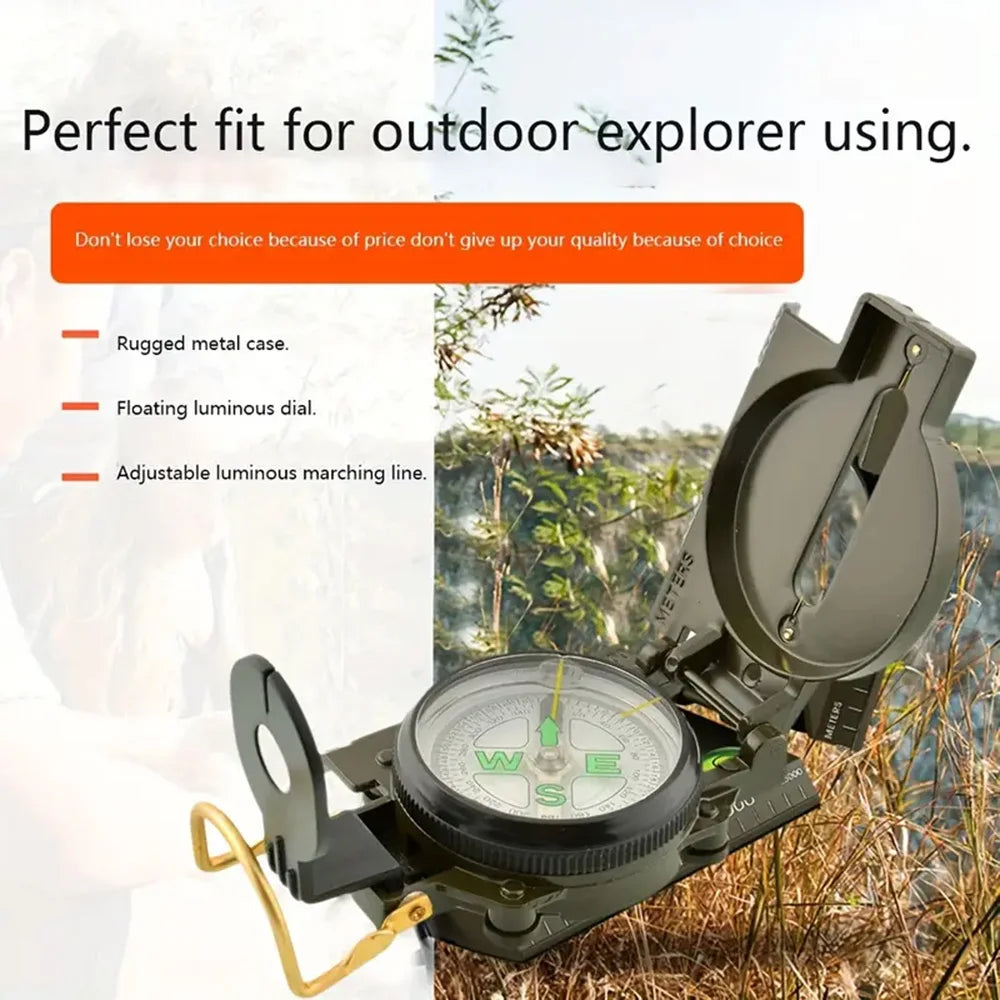 Multifunctional Survival Compass, Waterproof Portable Compass For Outdoor Camping Hiking Travel,Navigation