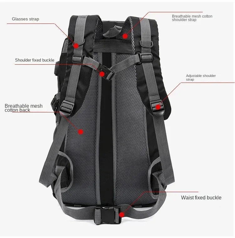 Weysfor 40L Waterproof Men Backpack Travel Pack Sports Bag Pack Outdoor Mountaineering Hiking Climbing Camping Backpack for Male