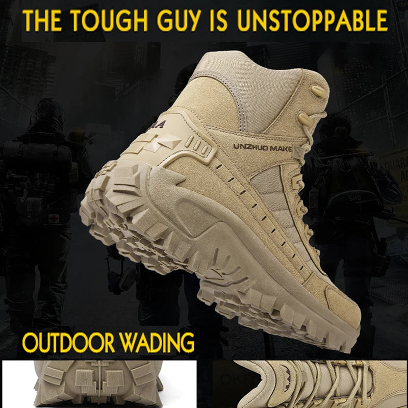 Men's Tactical Hiking Boots, Shock-absorbing Non-slip Desert Boot, Winter Outdoor Camping Trekking Shoes