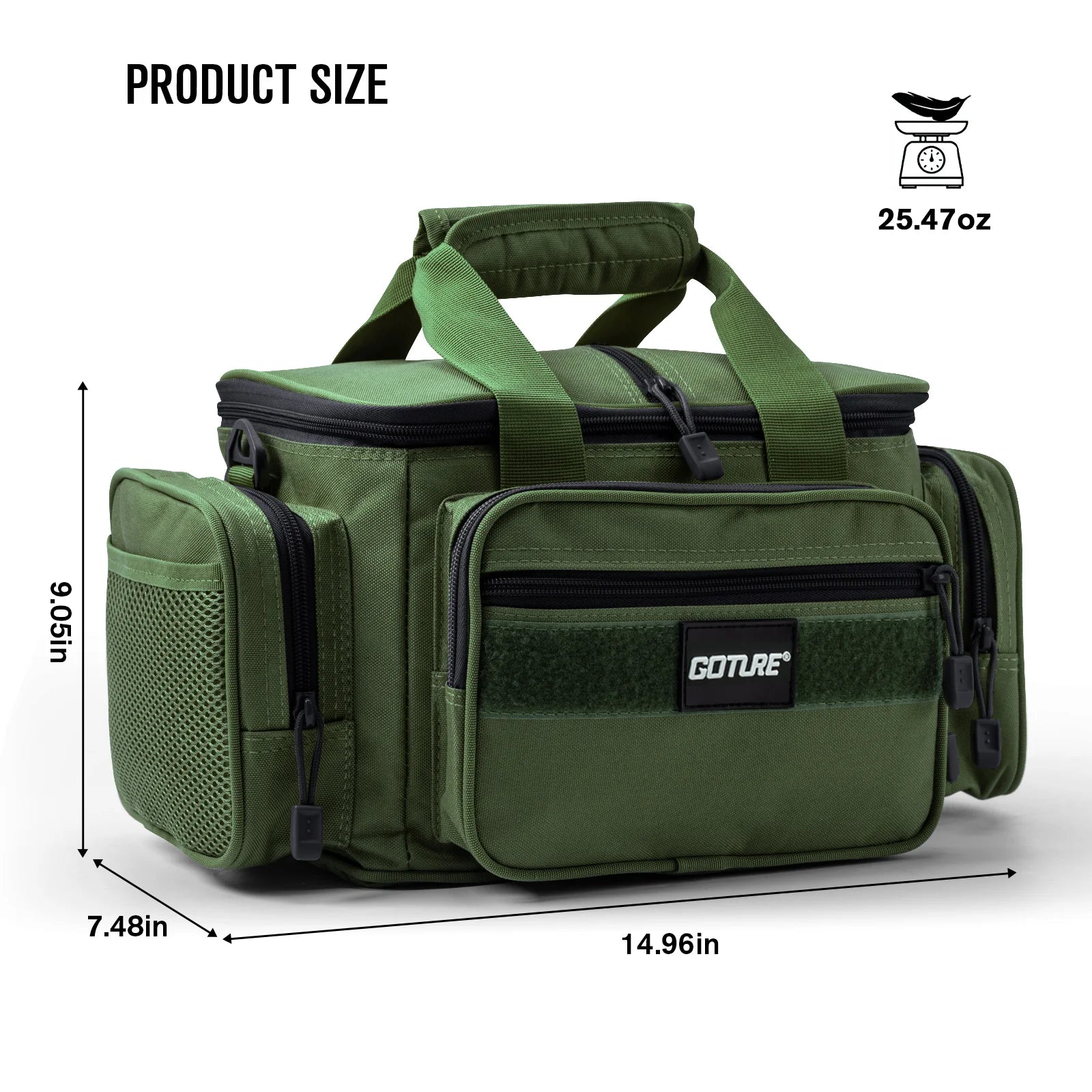 Goture Fishing Tackle Bags 38*23*19cm Shoulder Bag High capacity 600D Oxford cloth Outdoor Cycling Backpack Camping Picnic Bag