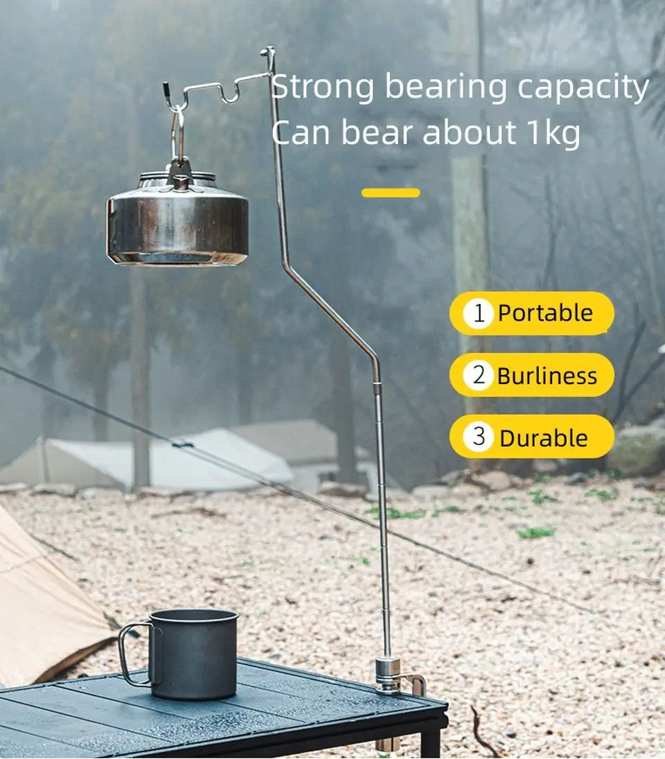 Camping Table Shelf Outdoor IGT Table Accessories Portable Hanger Light Stand Stainless Steel Desktop Storage Rack Hanging Shelf