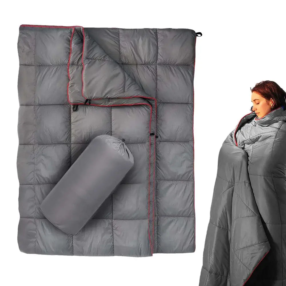 Winter Down Camping Quilt Indoor Outdoor Camping Blanket Packable Camping Quilt Portable Thermal Down Blanket For Travel Hiking