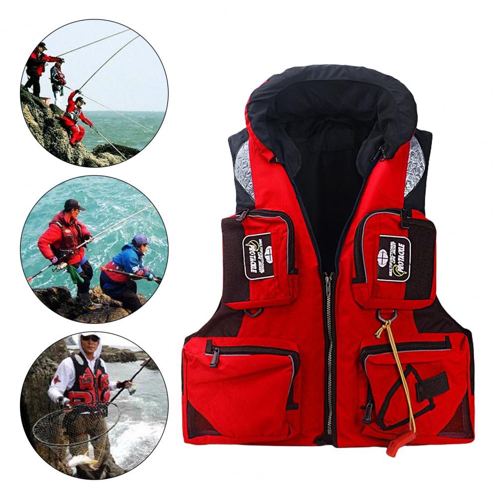 Professional Fishing Life Vest Multi-pocket Detachable Large Buoyancy Assist Comfortable Adults Sea Fishing Safety Life Jacket