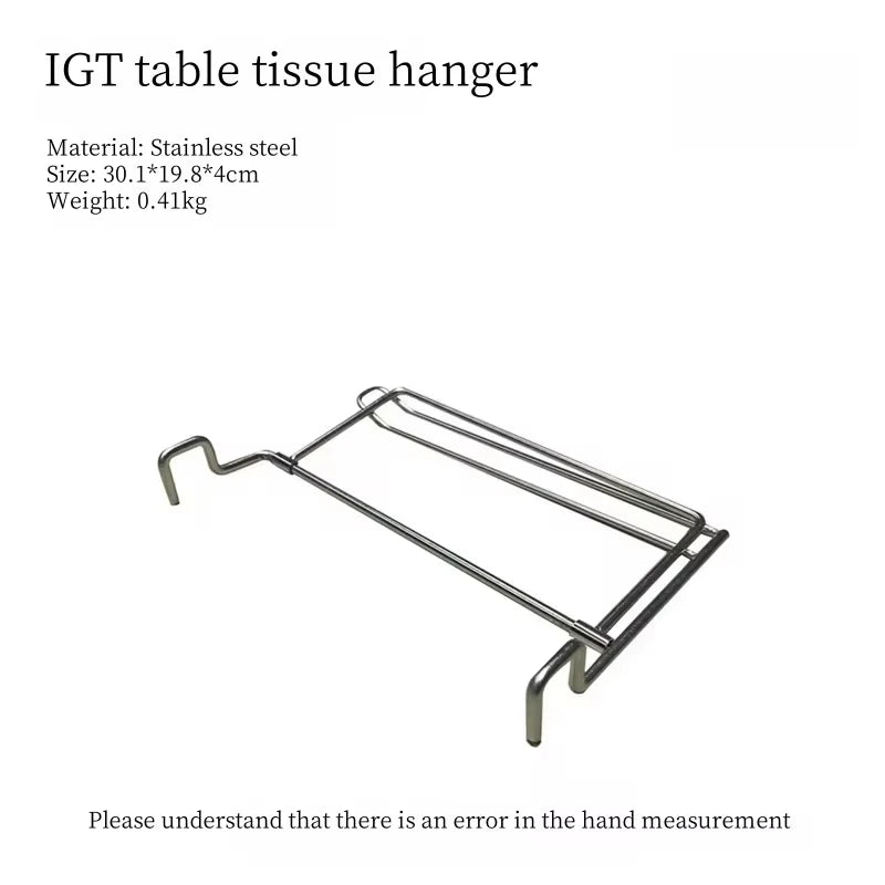 Camping IGT Table Accessories Stainless Steel Hanging Rack 0.5 Unit Shelf Garbage Bag Hook Table Side Hanger Paper Towel Rack