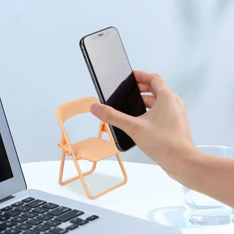 Mini Chair Shape Phone Holder Adjustable Cute Colorful Folding Chairs Mobile Phone Stand Multifunctional For Cell Phone