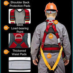 Full Body High Altitude Work Safety Harness Five-point Safety Belt Safety Rope Outdoor Climbing Construction Protect Equipment