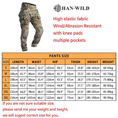 HAN WILD Cotton Pant Combat Pants Knee Pads Tactical Pants Green Camo Pant Men Clothing Airsoft Hunting Climbing Clothes Ripstop