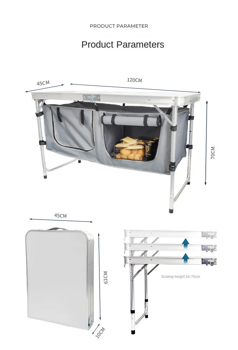 Outdoor Folding Tables And Chairs Aluminum Alloy Field Travel Mountain Table Large-capacity Light Dining Table Camping Tools New