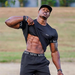 2024 New Men's Short-sleeved Gyms Fitness T-shirt Summer Running Fitness Top Streetwear Comfortable Sports T-shirt clothing