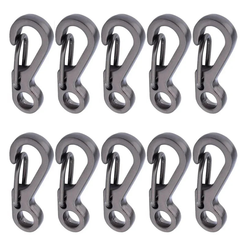 10Pcs/lot Mini Carabiner Paracord Tactical Gear Hooks Key Chain Camping EDC Survival Climbing SF Spring Backpack Clasps Keychain