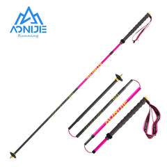 1 Pair AONIJIE E4214 Hiking Carbon Fiber Cross-country Poles Folding Trekking Pole Lightweight Walking Stick for Mountaineering