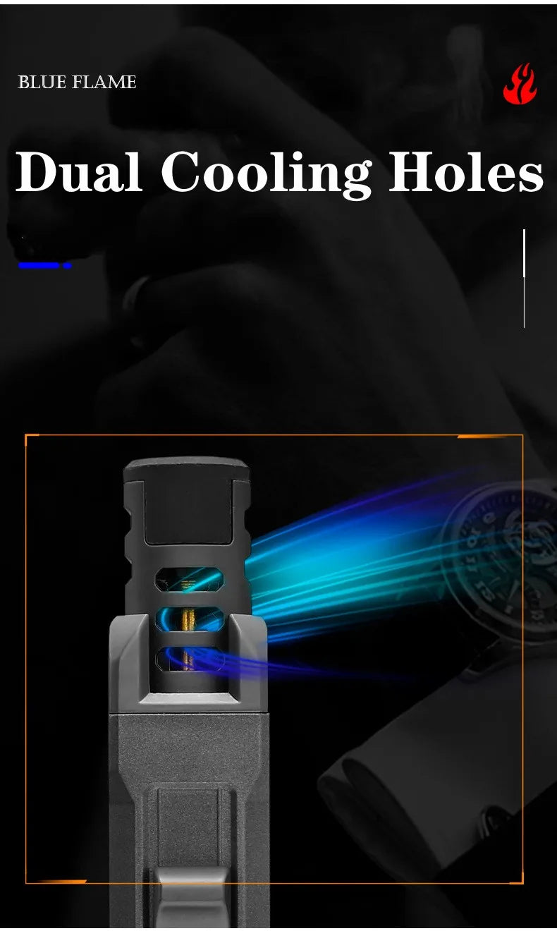 JOBON Outdoor Camping Metal Butane Gas Lighter Blue Flame Torch Turbo Jet 360° Use Spray Gun BBQ Cigar Lighter Men's Tools